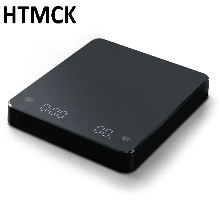 HTMCK USB Rechargeable Digital Espresso Scale with Timer LED Screen, 3kg 0.1g Precision Kitchen Scale JJ3675