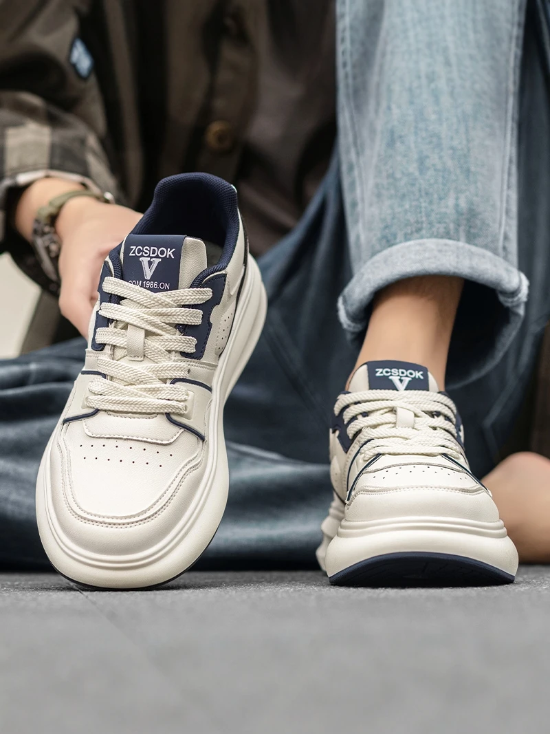 Anti-Slip Casual Men's Shoes Spring Autumn Youth Sports Low-Top White Sneakers Fashionable Korean Style Versatile Comfortable