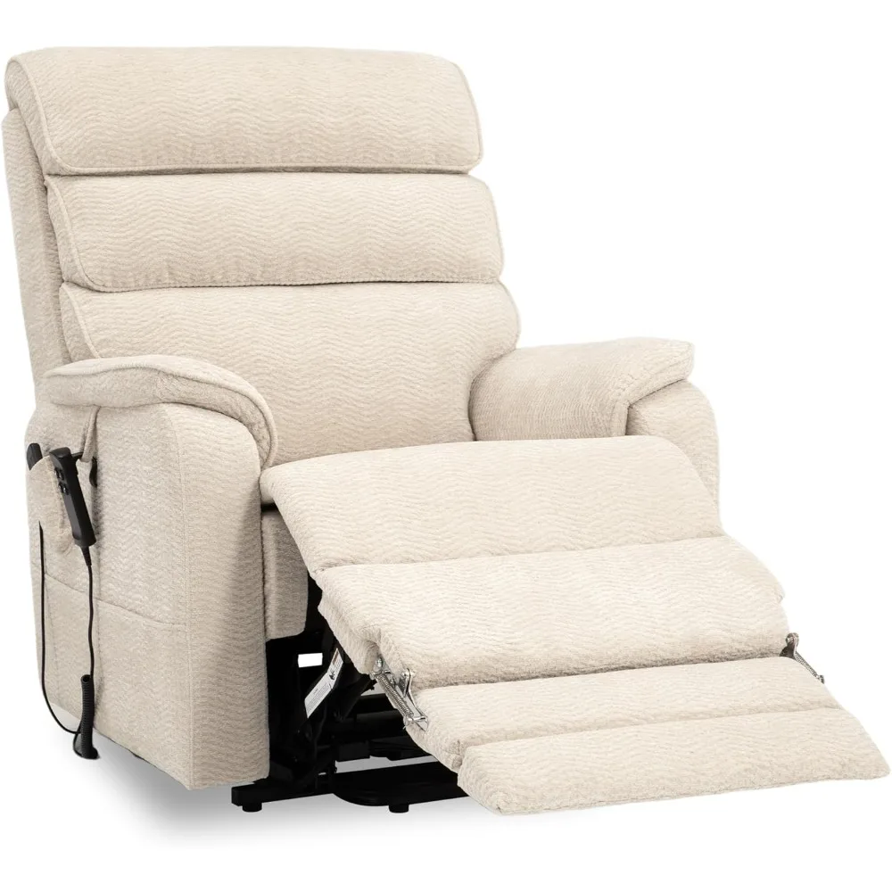 Tall Man Power Lift Chair，Lay Flat Heat Massage Dual Motor Recliners Electric Chairs,Extended Footrest Recliners