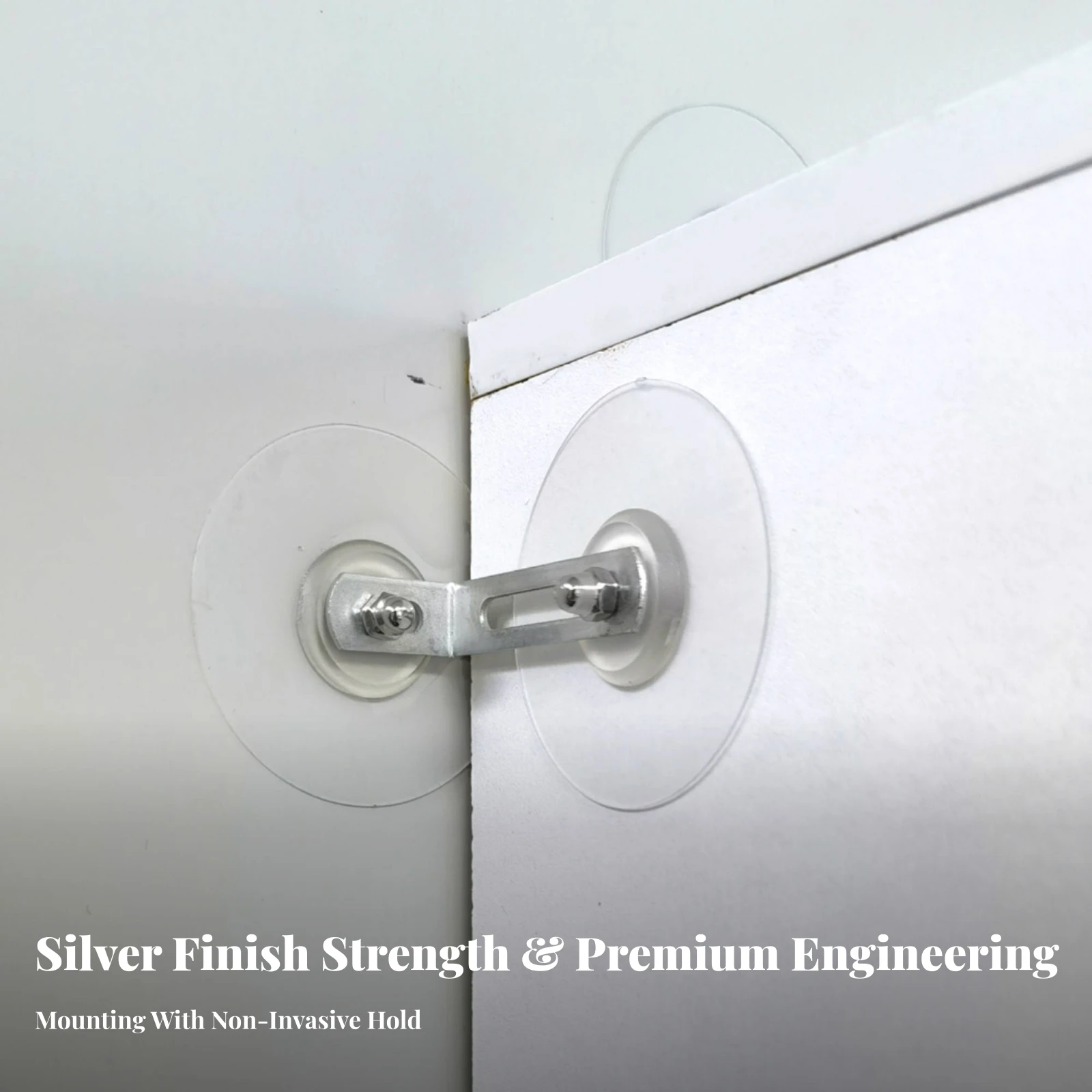 2 Pieces Furniture Anti-Tip Bracket with Metal Arm Adjustable Anti-Tip Furniture Anchor No-Drill Wall Anchor Heavy-Duty