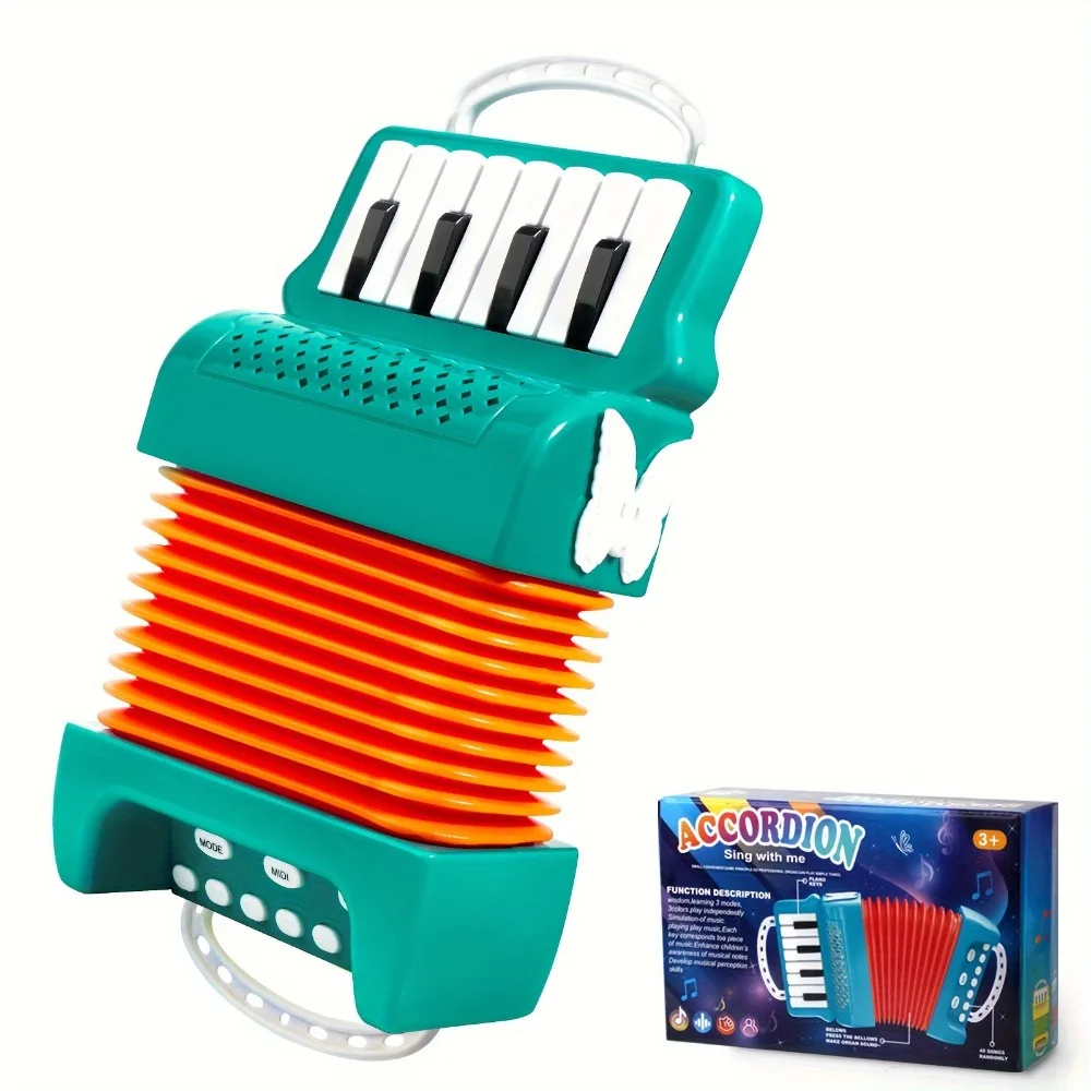 Juguete de acordeón con teclado de 12 teclas para niños pequeños, instrumento Musical, juguetes educativos, regalos de desarrollo de interés musical para niños