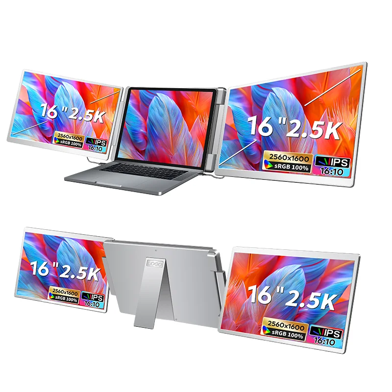 2026 New 16 Inch IPS LCD Portable Monitor 2560x1600 Resolution 60Hz 16:10 Aspect Ratio Compatible 12-18.5 Inch Laptops Windows