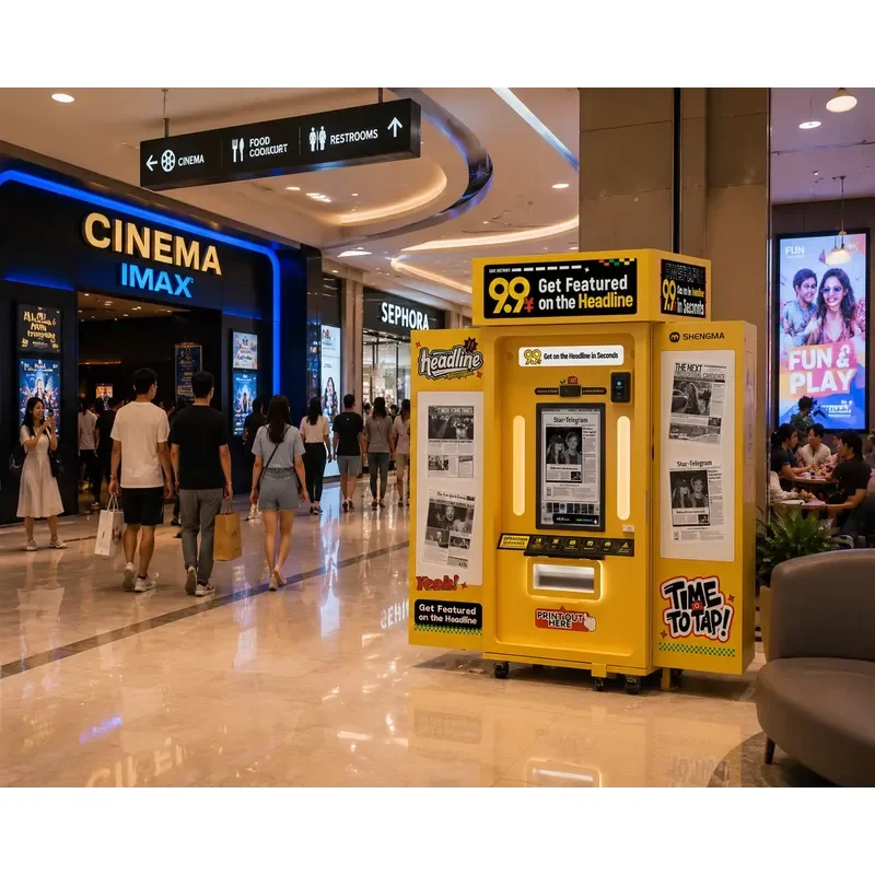 Smart Selfie Kiosk for Malls and Entertainment Venues with Instant Print Camera