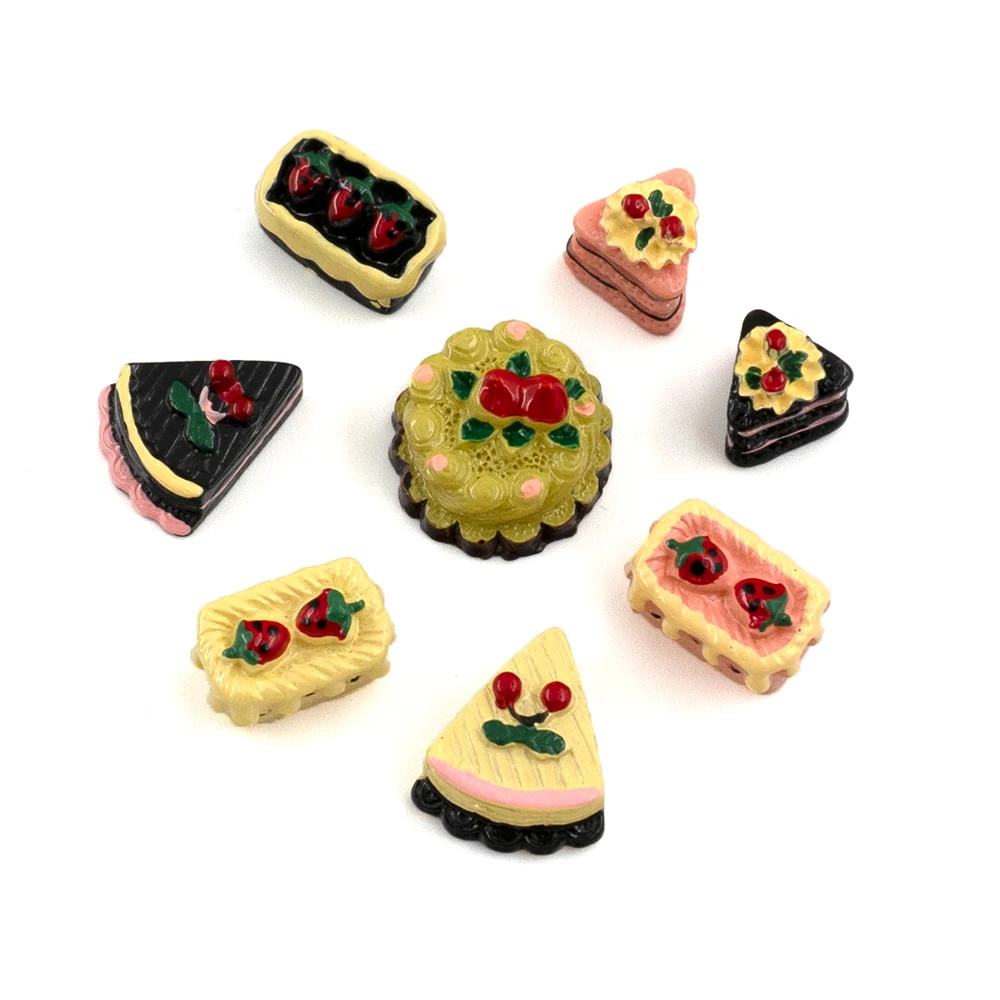 

8Pcs 1/12 Dollhouse Miniature Accessories Resin Birthday Cake Simulation Furniture Dessert Toys for Doll House Decoration