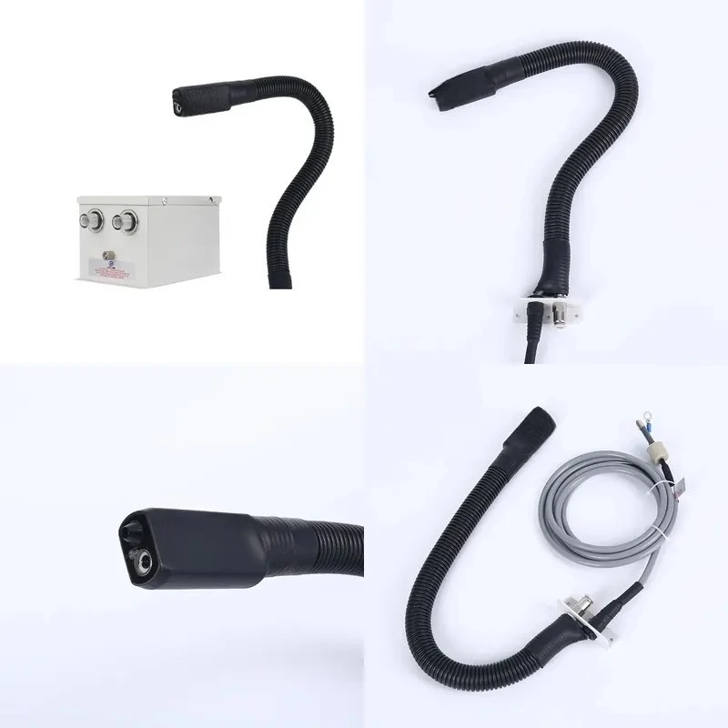 Ion Wind Snake Air for Electrostatic Dedusting in Food and Textile Industries with Bendable Snake Tube and Square Head
