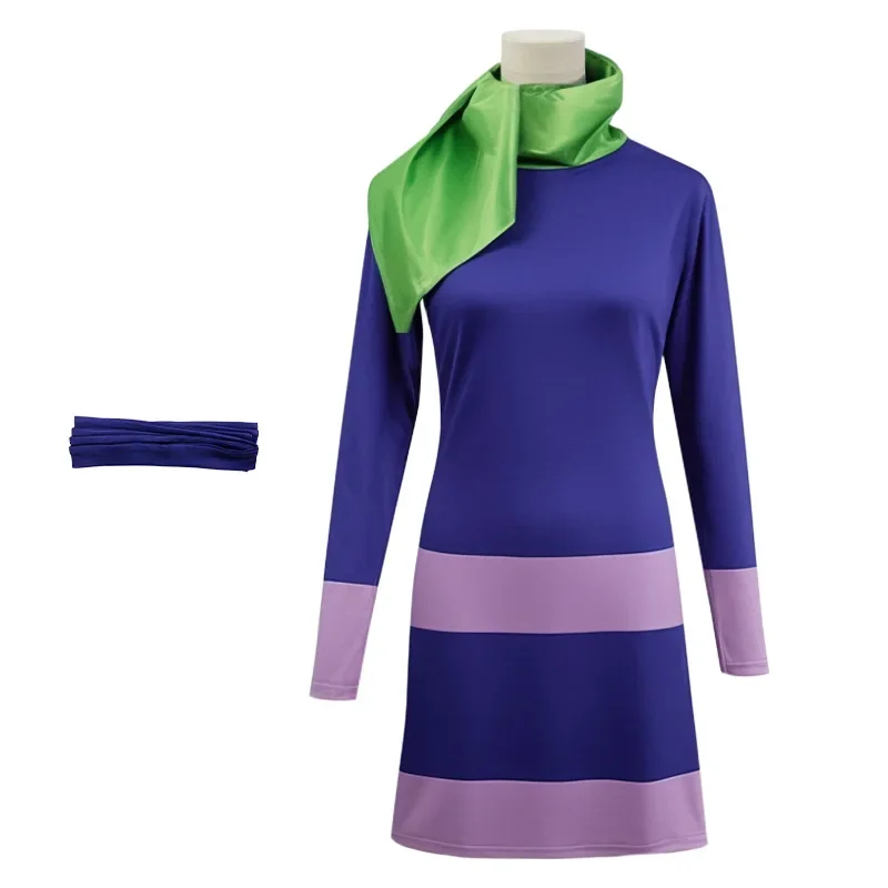 Anime Velma Seragam Cosplay Daphne Kostum Purple Dress Uniform Wanita Oranye Kaus Kaki Rok Atas Halloween Party Carnival Set