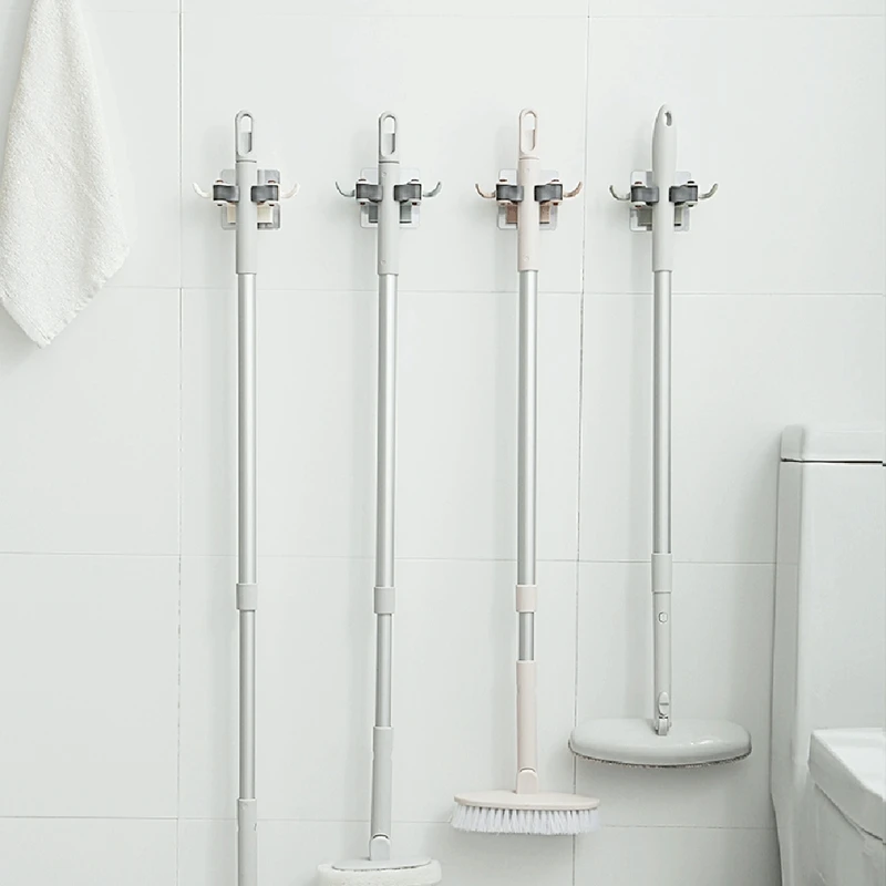 ABBN 4PCS ไม้แขวนเสื้อ,Mop Holder Wall Mount ผู้ถือไม้กวาด Wall Mount สําหรับแขวนและจัดระเบียบพลั่ว,คราด,แปรง,เครื่องมือ YARD