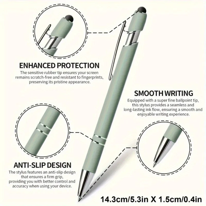 Metal-sprayed Ballpoint Pen Aluminum Pole Beauty Pen Capacitive Stylus Anti-skid School Supplies Students' School Writing Pen view 4