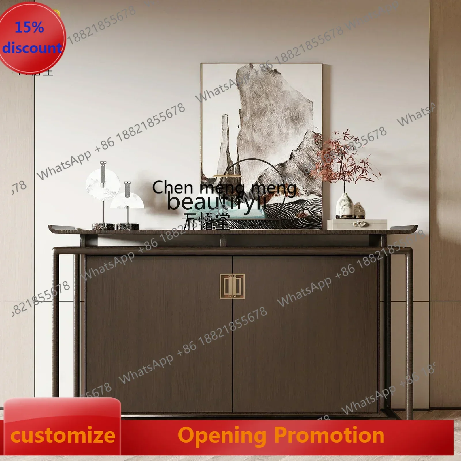 

smt7486 new lt New Chinese-style entrance table living room ebony wood light luxury case table, solid wood entrance cabinet