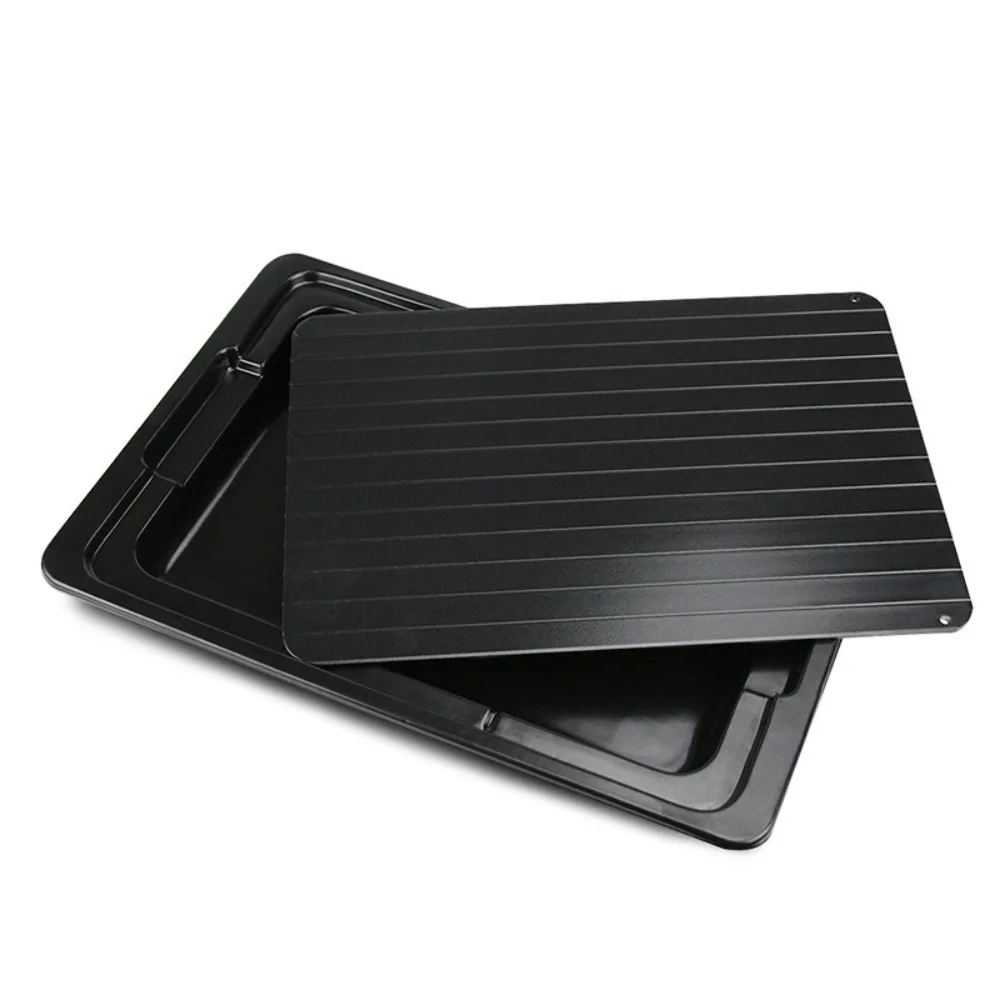 

Aluminum Fast Defrosting Tray Rectangular Black Thawing Plate With Water Storage Box Meat Thaw Frozen Board Poultry