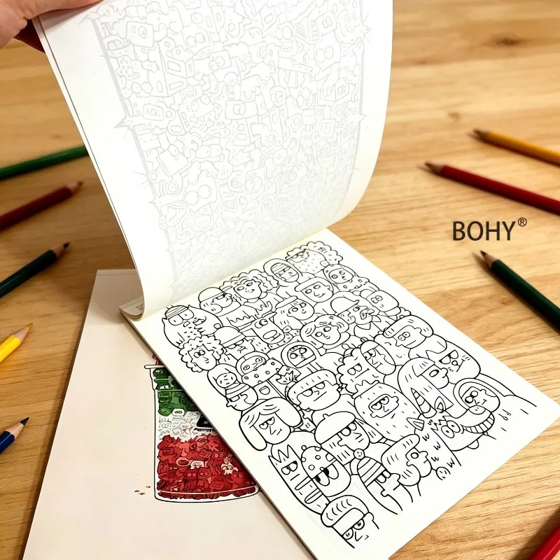 A Large-sized Graffiti Sketchbook, Include Various Theme Line Drawing Patterns As Fantasy Architecture/animals, Etc., 32 Pages