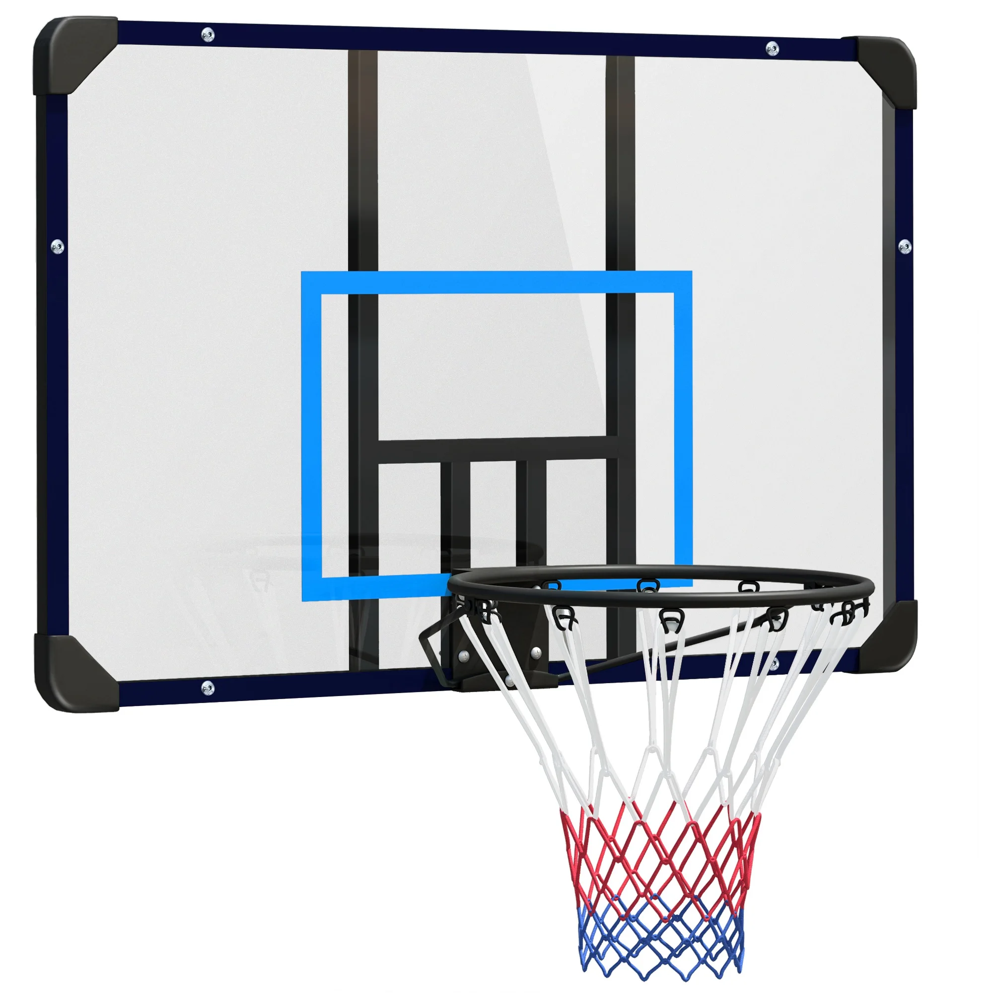 SPORTNOW Canasta de Baloncesto de Pared para Exterior 113x61x73 cm Azul y Negro