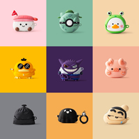 3D Cartoon Silicon Case For Baseus Bowie M2S Wireless Bluetooth headset Shockproof Case For Baseus M2S Pro Protective With Hook