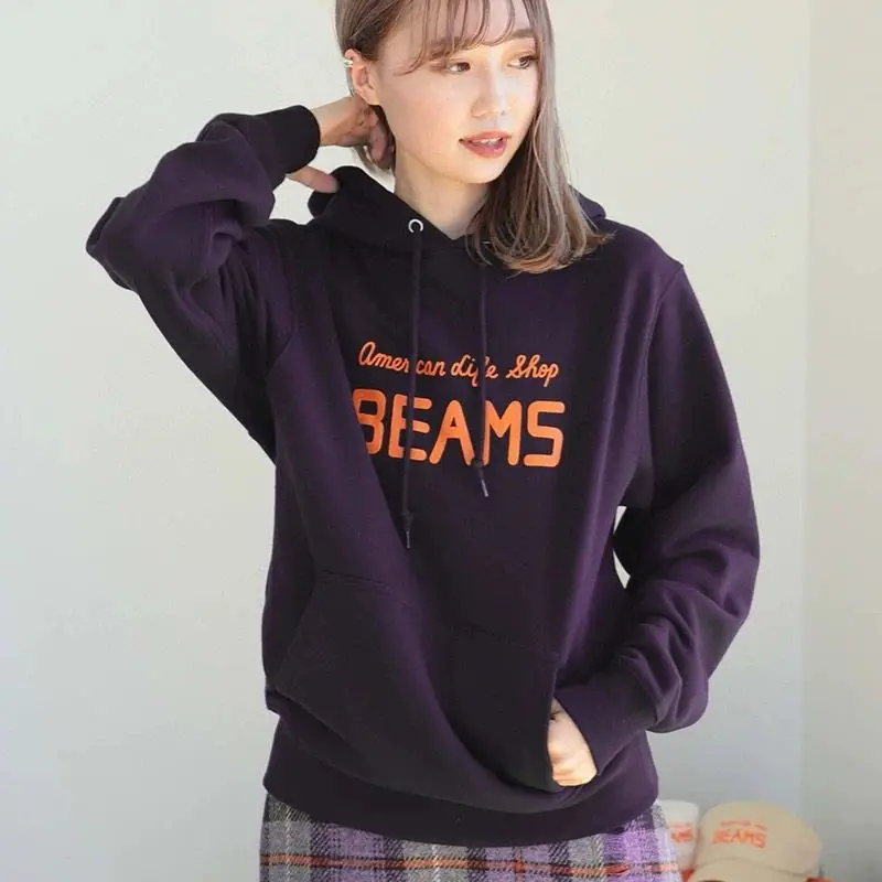 

2026SS Spring New Japanese Beams Classic Letter Print Couple Hoodie Unisex Long Sleeve Sweatshirt Ins Style