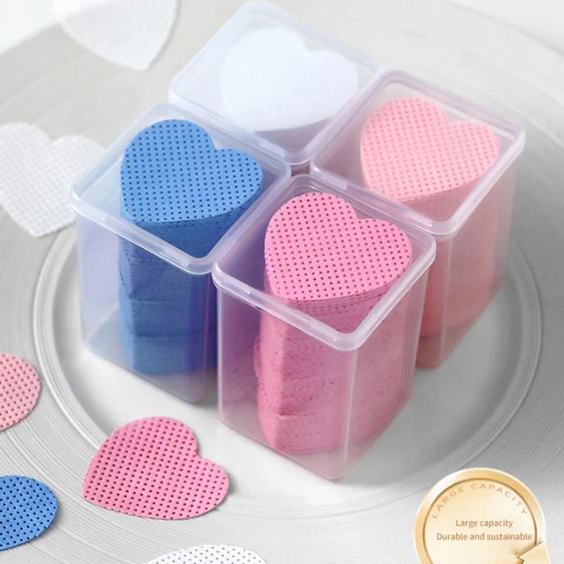 200/300Pcs Nail Polish Lash Glue Remover Lint Free Cotton Pads Heart Square Wipes Manicure Pedicure Cleaning Tool