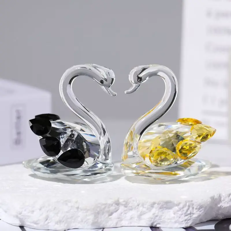 Ordinary swan crystal statue wedding decoration arts and crafts creative valentine small gifts