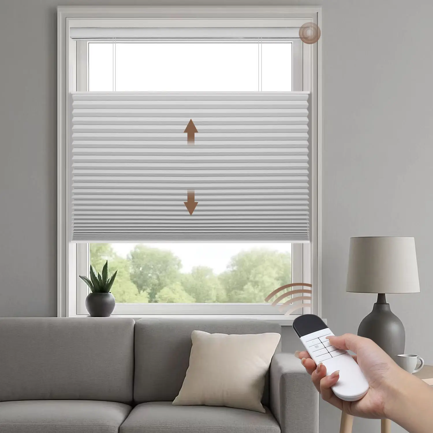 

Европейская горячая распродажа, звукоизоляция, моторизованное приложение, голосовое управление, верхняя нижняя часть, сотовые жалюзи для окон