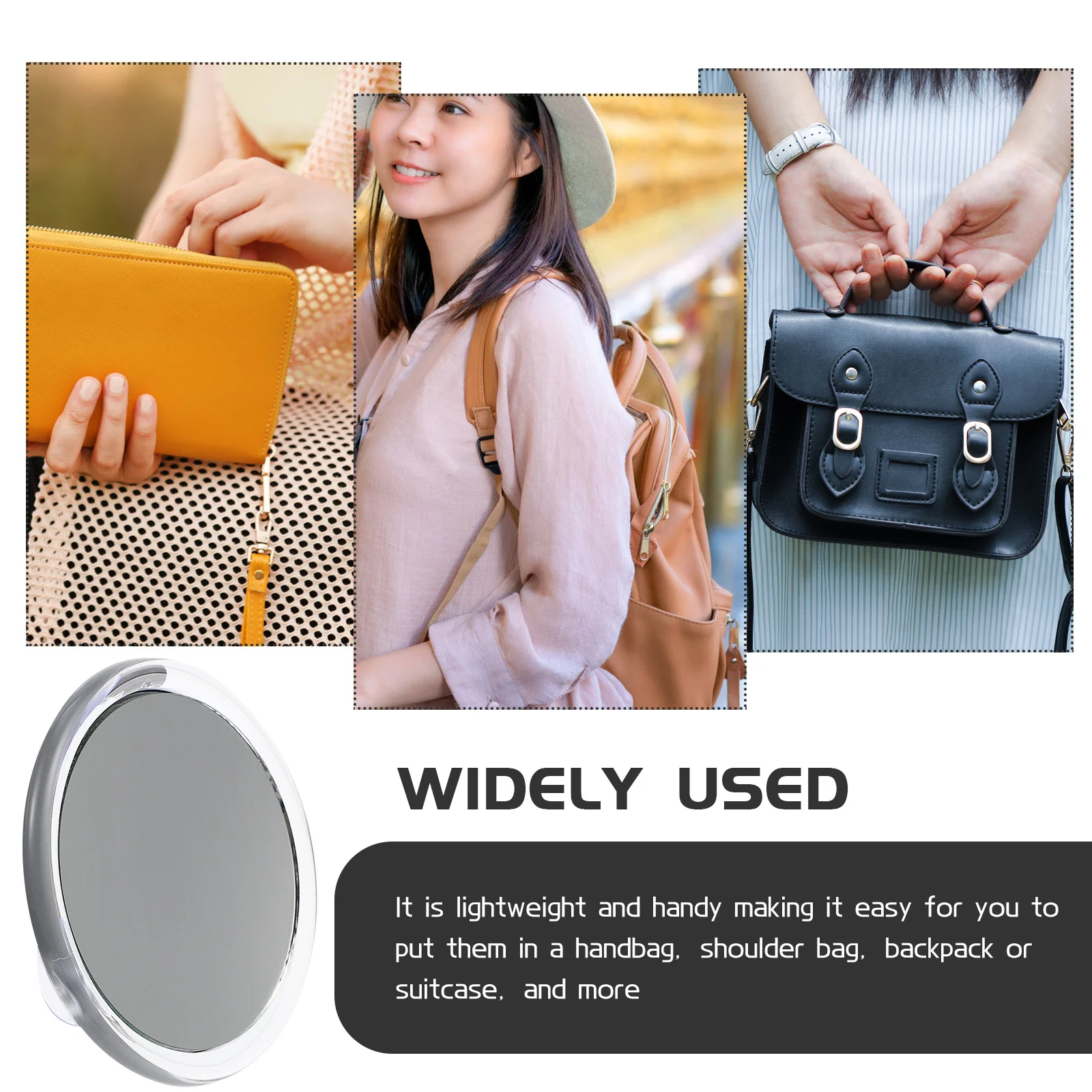 Miroir grossissant 20x, miroir de maquillage rond Portable, ventouses, accessoire de maquillage de voyage Compact, loupe latérale ronde 20x