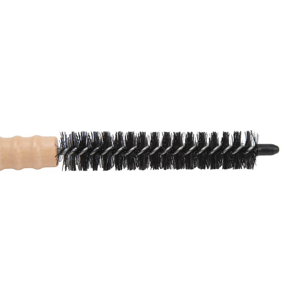 Hair Styling Detangling Round Hair Brush Compact Professional Hairdressing Comb Wooden Handle Mini Round Brush Salon Use