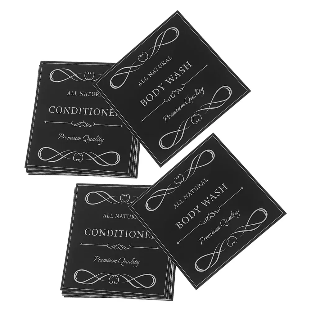 

12Pcs Waterproof Label Stickers for Soap Dispensers Self-Adhesive Bathroom Jars Hand Soap Dish Shampoo Bottle Reusable