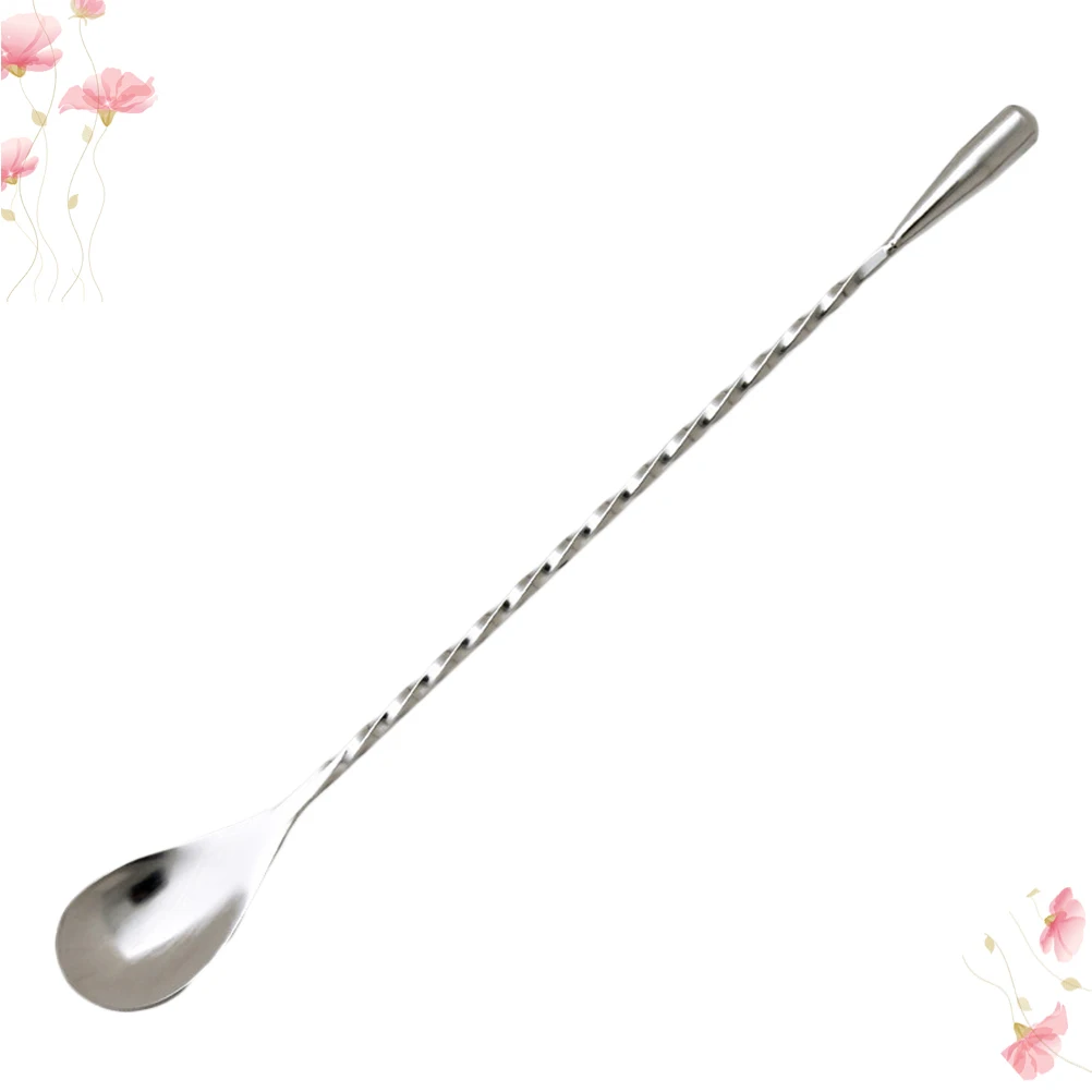 

3 PCS Cocktail Spoon Mixing Long Handle Spoons Ice Teardrop Stirring Stainless Steel