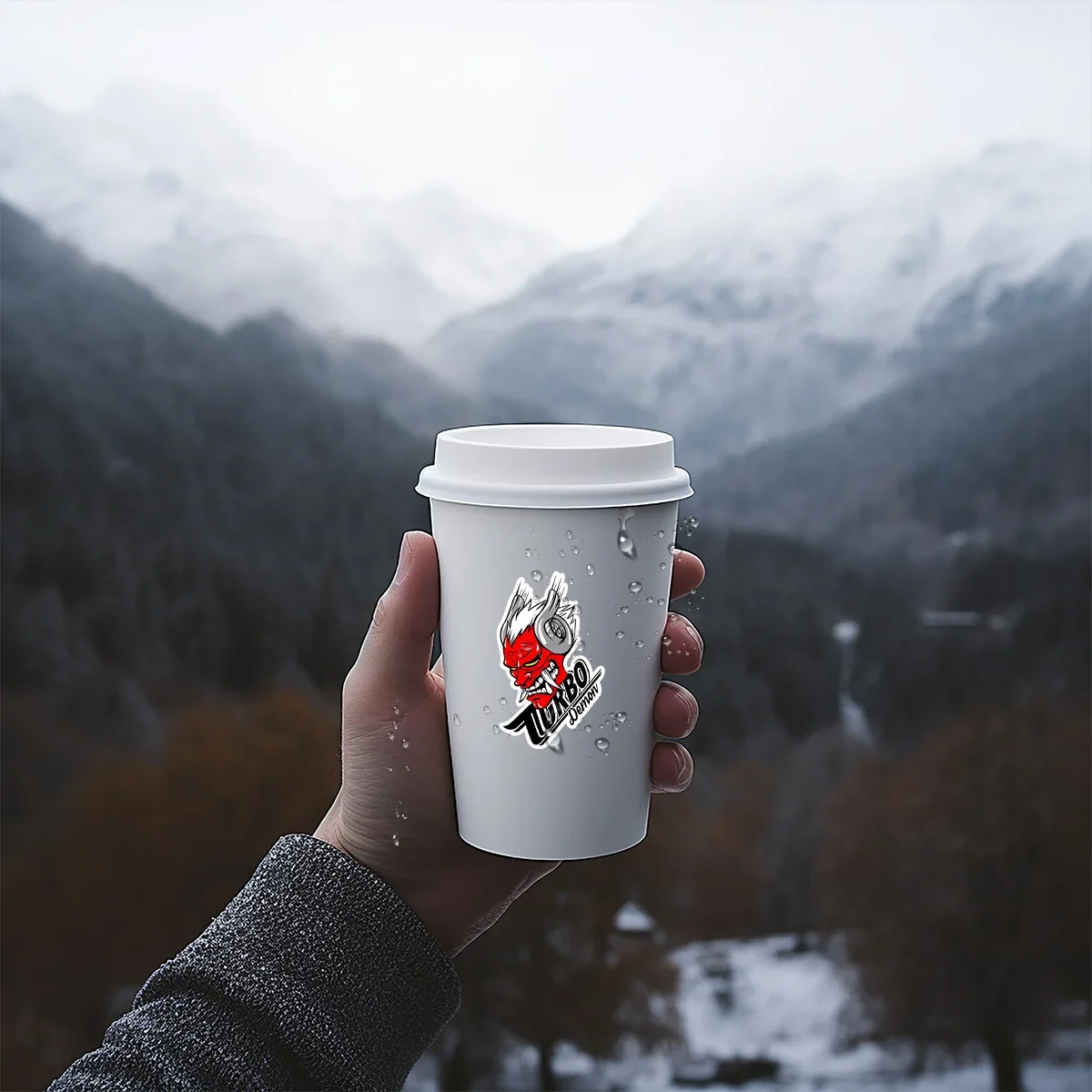 4 قطع/مجموعة "ملصق سيارة Turbo Demon للضبط، ملصق بتصميم منفعل، ملحق سيارة مميز لعشاق الهادئ، ديكور سيارة جريئة"