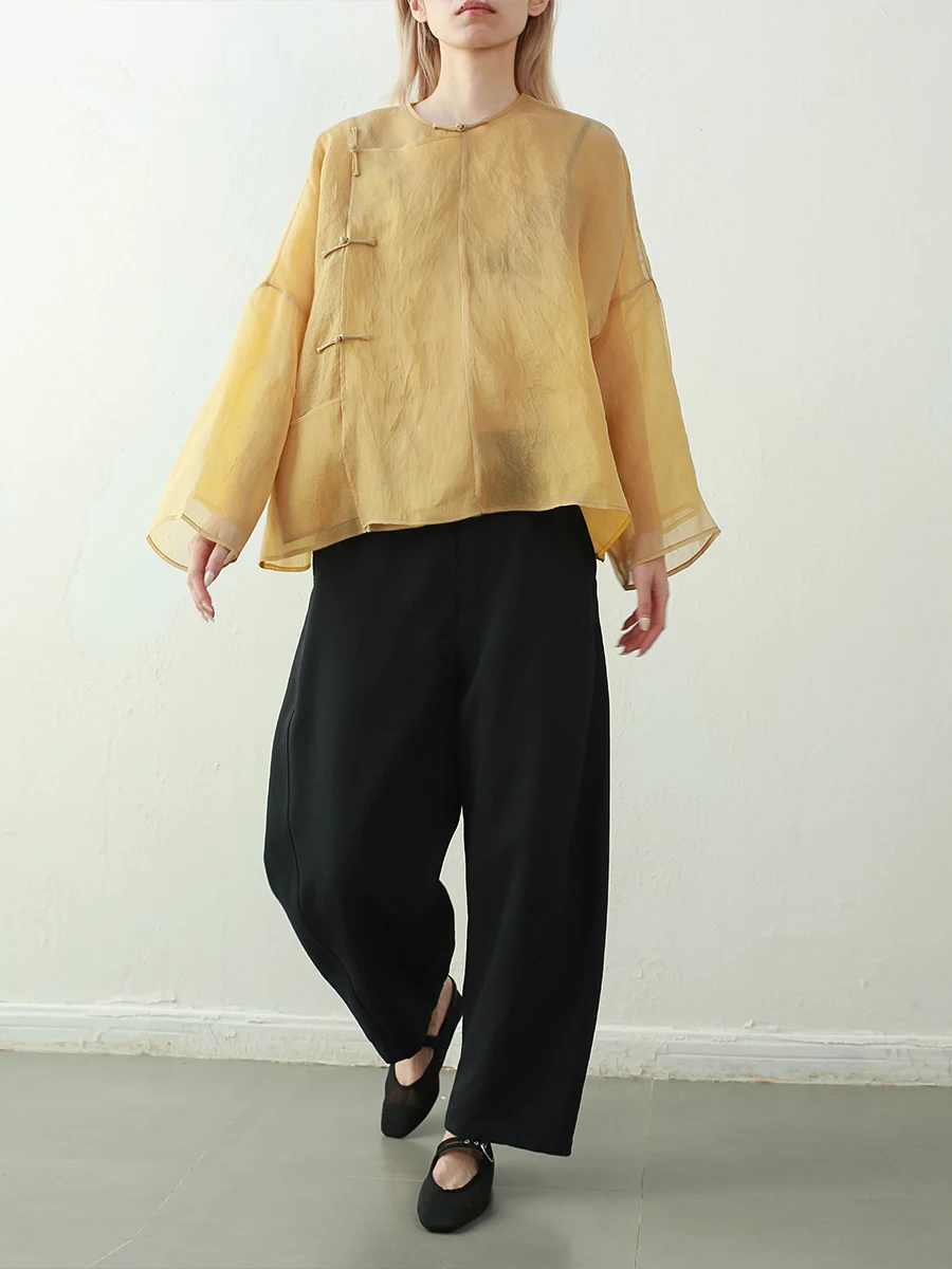 

Ele Double Layer Silk with Button Detail And Asymmetrical Hemline by ZOEPRO for Women in 2025 Autumn Collection