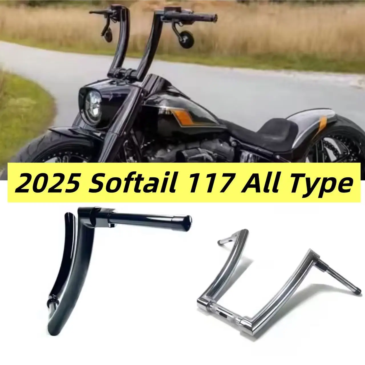 

2025 Harley Softail 117 2'' APE Hanger Handlebar For Low Rider ST Street Bob Fat Boy Breakout Road King Heritage Motorcycle Bar