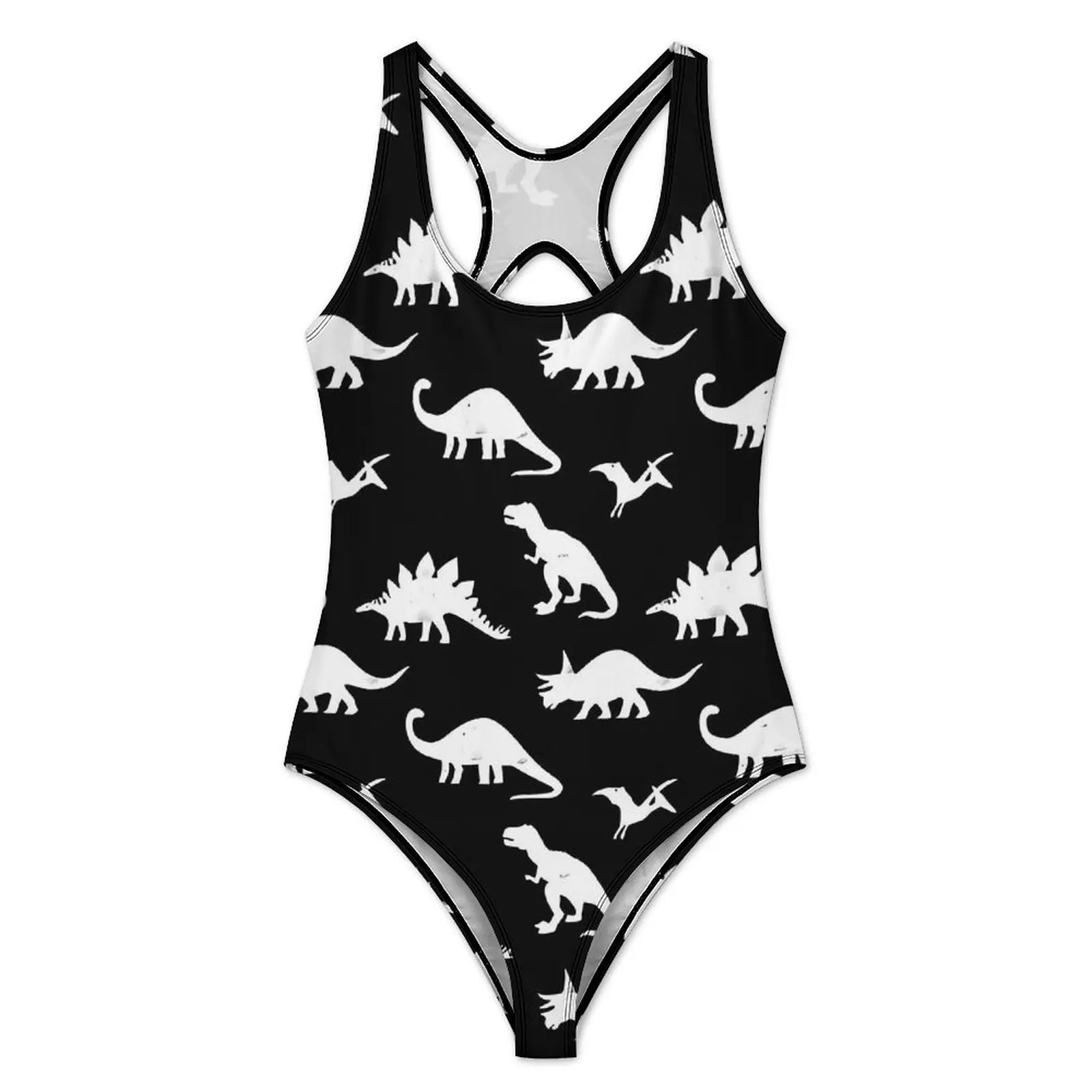 Dinosaurs Swimsuit Cute Animal Swimwear One Piece Holiday Rave Graphic Swimsuits Hollow Out Monokini Female Push Up Beach Wear