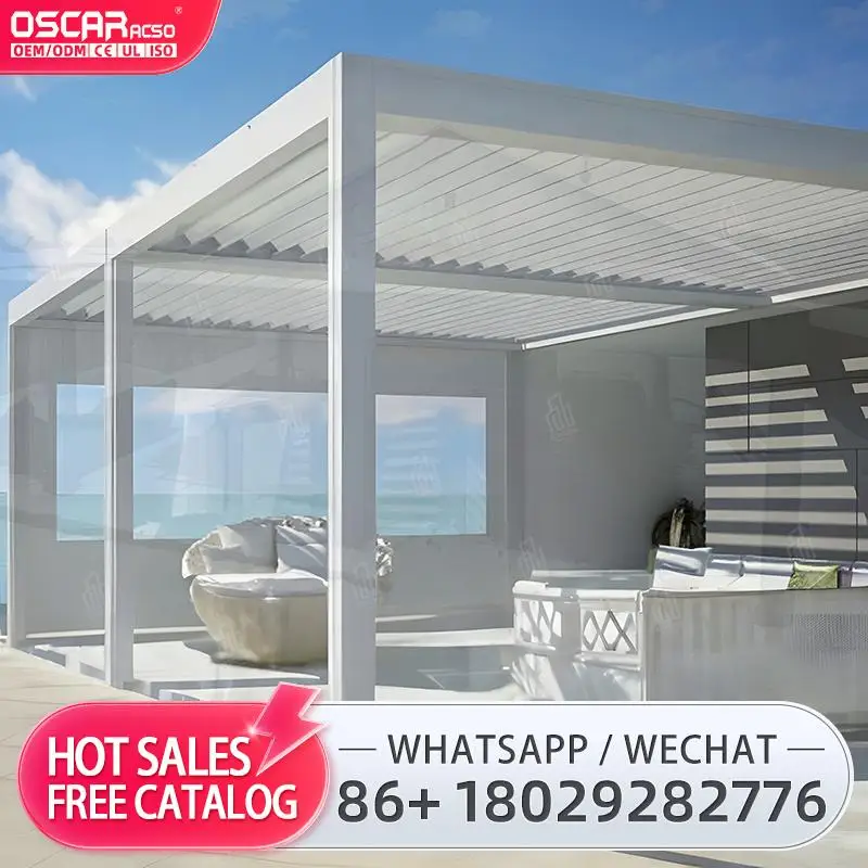 

Outdoor 3x3 Manual Insulated Aluminum Louver Patio Gazebo Bioclimatic Pergola for Gardens Balconies Backyards pergola