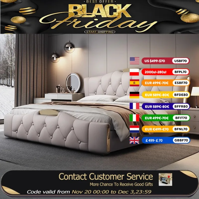 

Leather Simple Double Bed Sheets Storage Design Mattress Frame Double Bed Luxury Modern High Cama Twin Bedroom Furniture Set