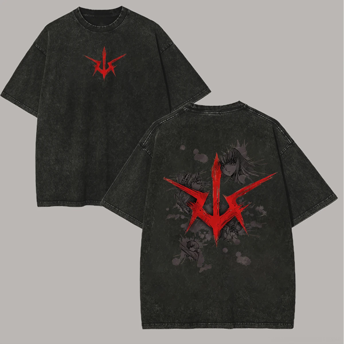 Camiseta lavada con nuevo diseño para amantes del anime Code Geass, ropa para todo el año, ropa con personalidad, talla grande, unisex, Y2k, corta, de alta calidad