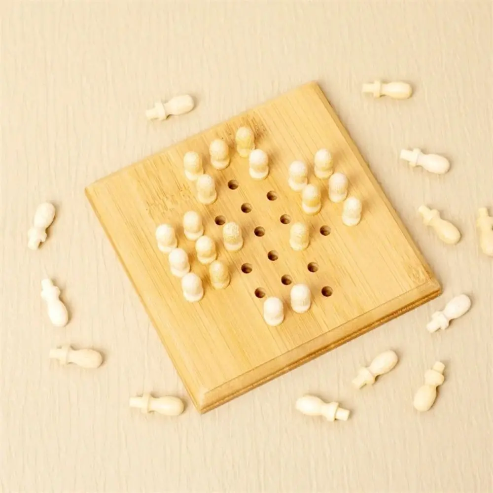 

Wooden Mini Chess Borad Game Chessboard Improve Intelligence Travel Backgammon Checkers Portable Educational