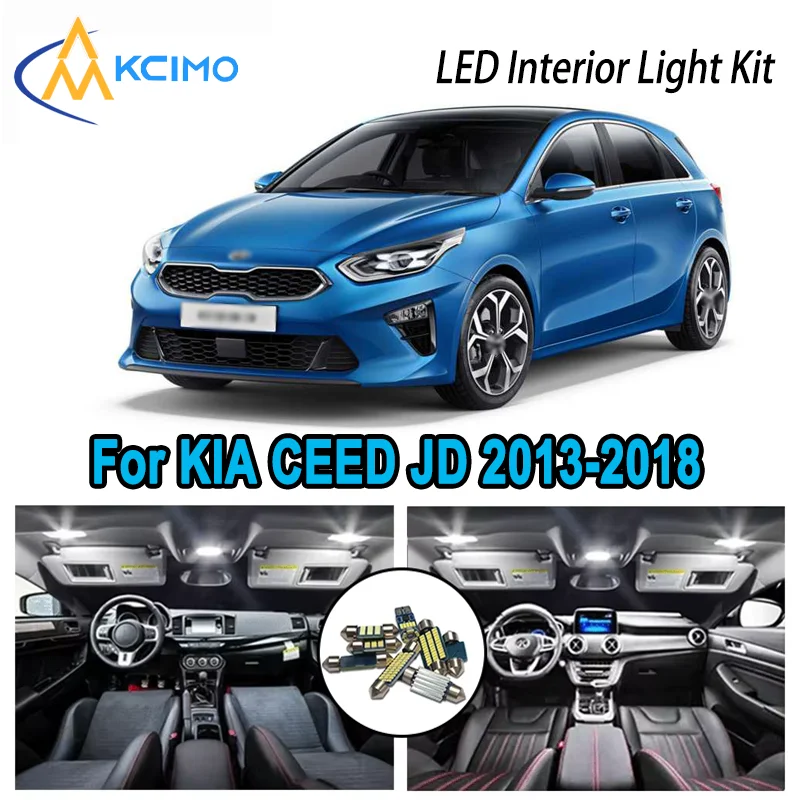 

For KIA CEED JD 2013-2018 2014 2015 2016 2017 Premium Bright LED Interior Dome Map Trunk Light Kit Car Led Lamps Canbus No Error