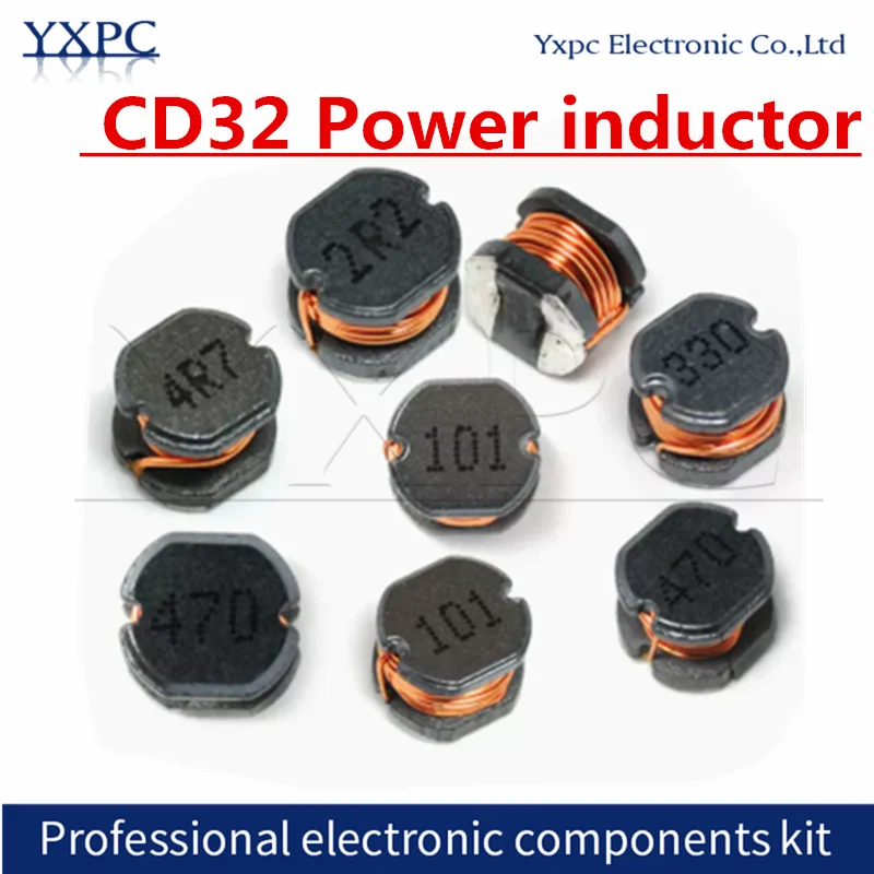 20pcs CD32 Power inductor 1 1.5 2.2 3.3 4.7 6.8 10 15 22 33 47 68 100 150 220 330UH 2.2MH 1R0 1R5 2R2 4R7 6R8 470 680 222 101