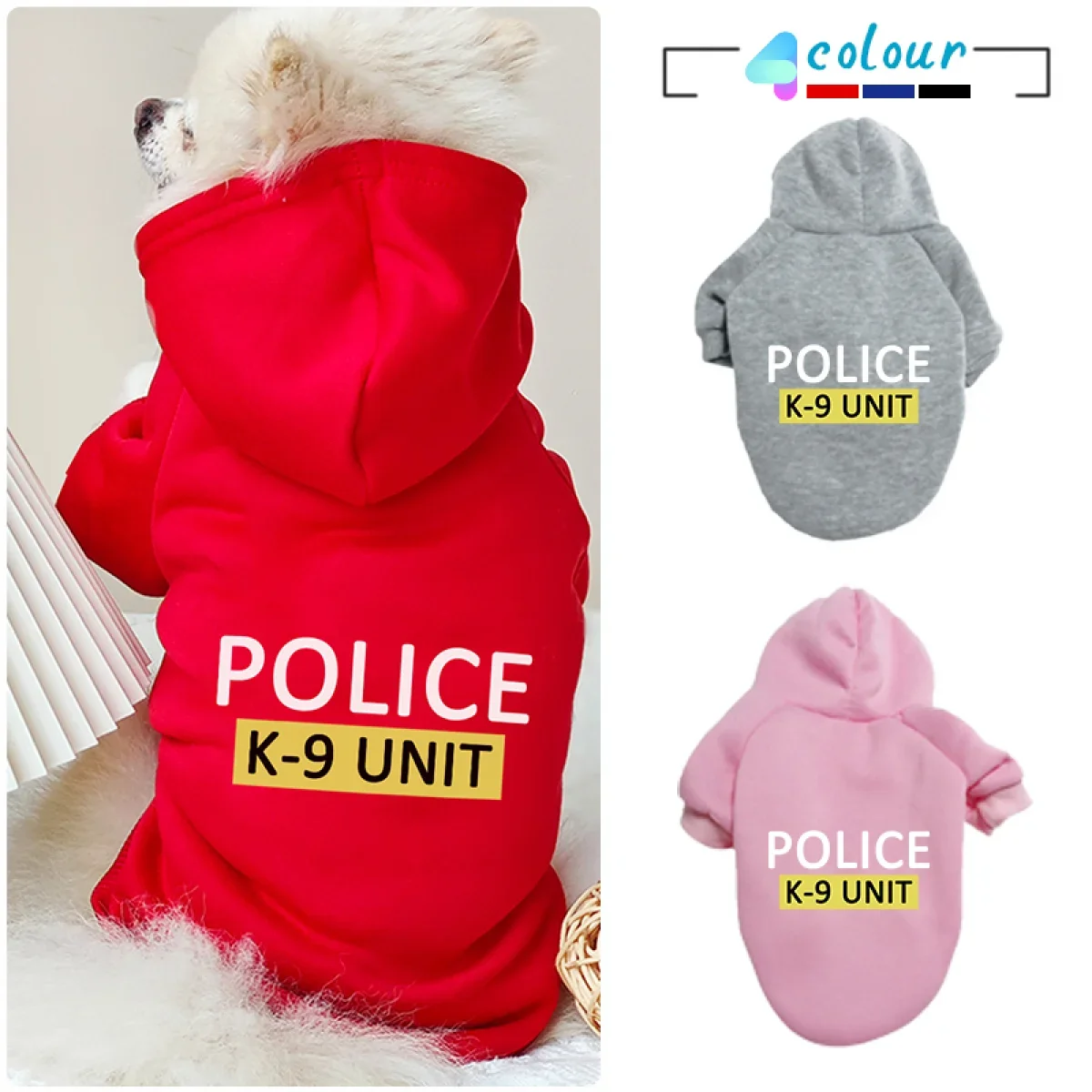 

Police Pattern Cat/Dog Print Vest Cat and Dog Warm Small and Medium Dog Top