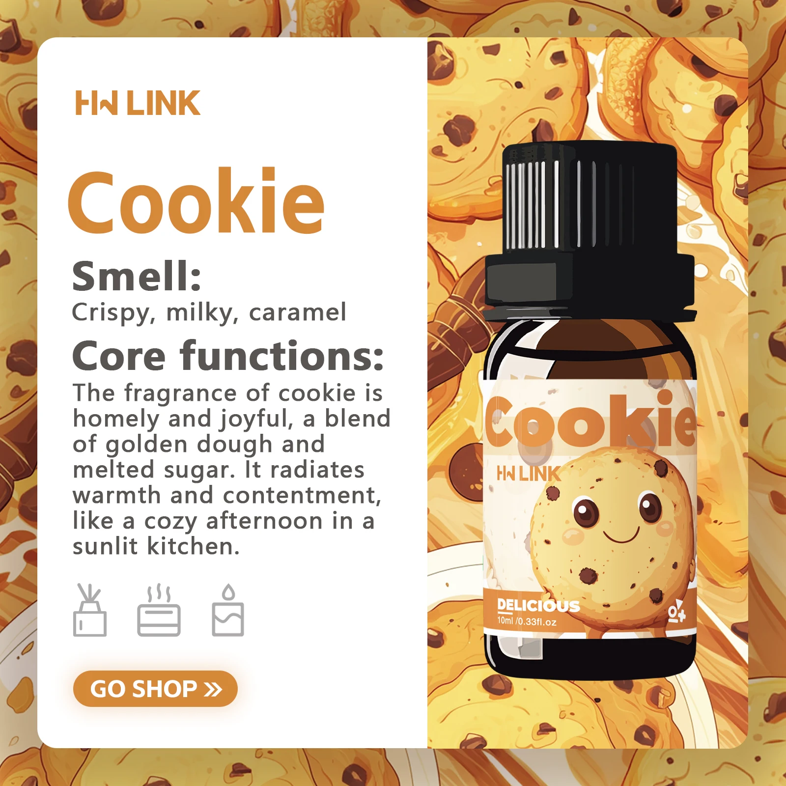 Óleos Essenciais de Biscoito 1 - Home Fragrance Diffuser Oil avaliação e preço
