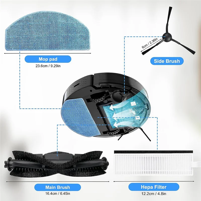 Acessório Kit para Tikom G8000, G8000 Pro, Honra G20, Laresar Evol 3, Peças De Reposição Robô Vácuo