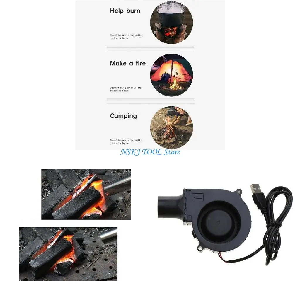 

L8RC 7530 USB Portable BBQ Fan for Picnic Camping Air Blower 2600Rpm Low Noise