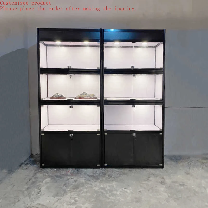 

Custom.Boutique Retail Store Smoke Shop Display Case Furniture Glass Display Cabinet With LED Light Display Showcases With Lock