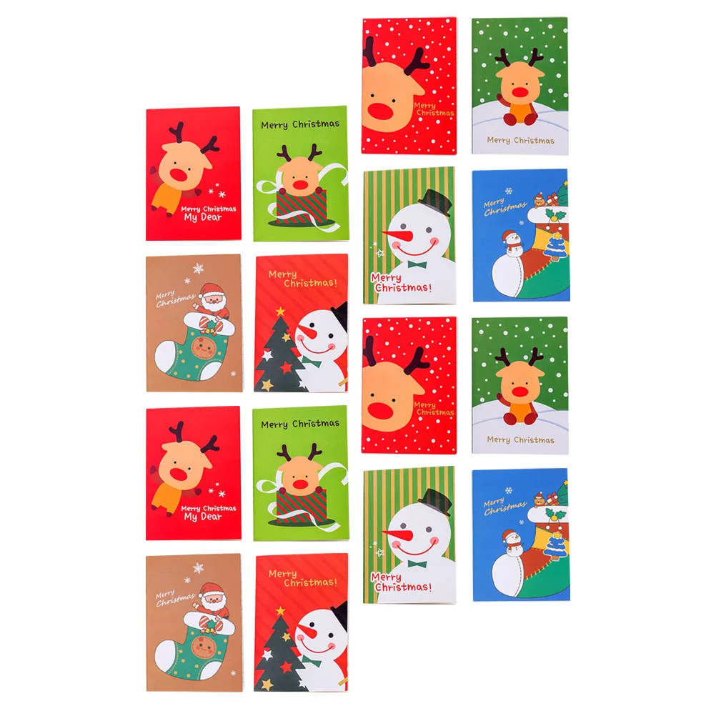 24 Pcs Christmas Pocket Book Notepad Cartoon Notebook Party Filler Snowman Notepads Xmas Appearance Student Cute