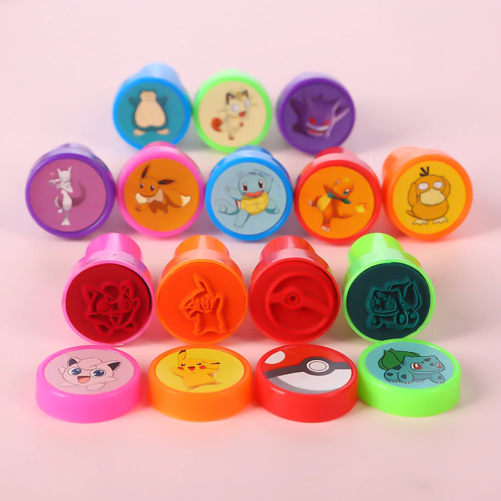 12 Buah Pokemon Anime Warna Mini Segel Pikachu Gengar Snorlax Kartun Lucu Mainan Plastik Aksesori Menghias Hadiah Ulang Tahun Anak