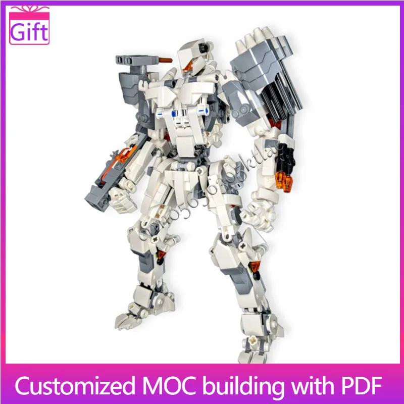 

618 шт. креативный боевой робот MOC, модульные индивидуальные строительные блоки, модель в сборе, дисплей, игрушки для детей, креативные подарки на день рождения