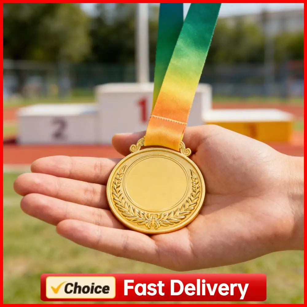 2.54 Inches Winner Award Medal with Neck Ribbon Competition Award Medal Round School Sports Meet Awards for Kids Souvenir Gifts