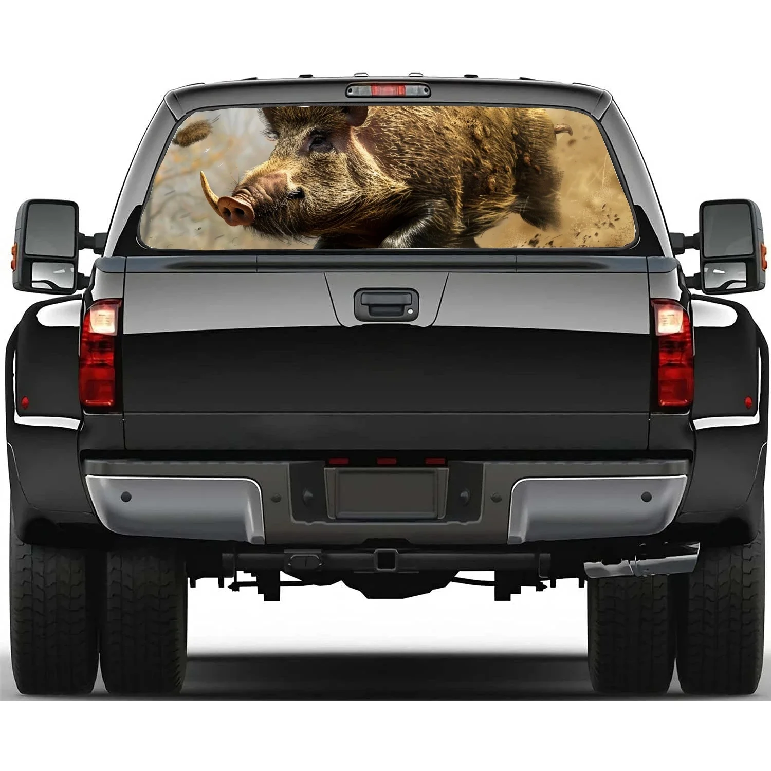 

ferocious wild boar animal Car Window Sticker Vinyl Translucent Decoration Truck Self-Adhesive Paint Film Car Decal Sticker