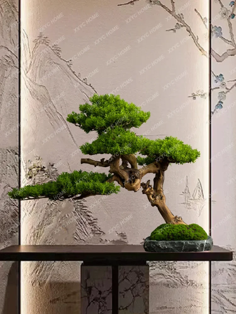 

Welcome Pine Bonsai Plant Office Entrance Living Room Green Plant Pot Decoration Home