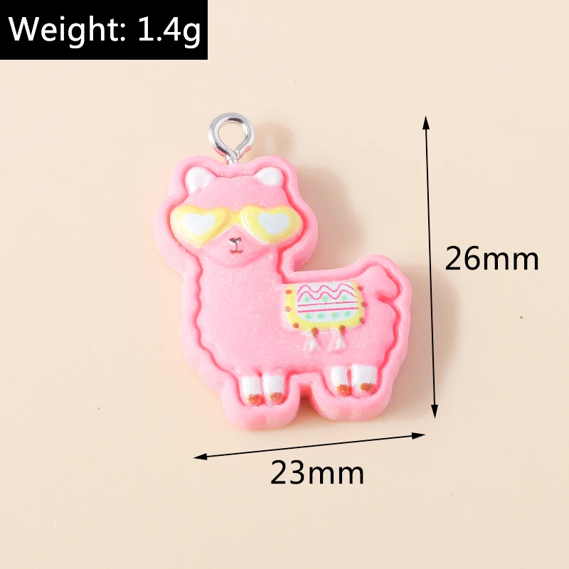 Leslie 15 Stück neue Kawaii-Harz-Alpaka-Charms für Tropfen-Ohrringe, DIY-Armband, Halskette, Schmuckherstellung, handgefertigte Anhänger – Detail 4