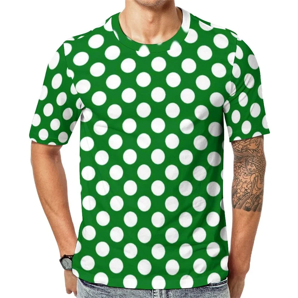Atmungsaktive Strand-Neuheiten-T-Shirts mit Design, Übergrößen-Oberteile, weißes und rot gepunktetes T-Shirt, Vintage-Punkte-Print für Paare, Y2K-Gym-T-Shirts – Detail 5