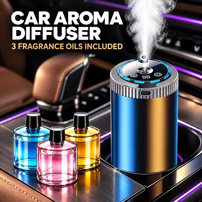 5Modes Car Air Freshener Electric Auto Aroma Diffuser Car Air Vent Essential Oil Mist Humidifier Fragrance Diffuser Aromatherapy