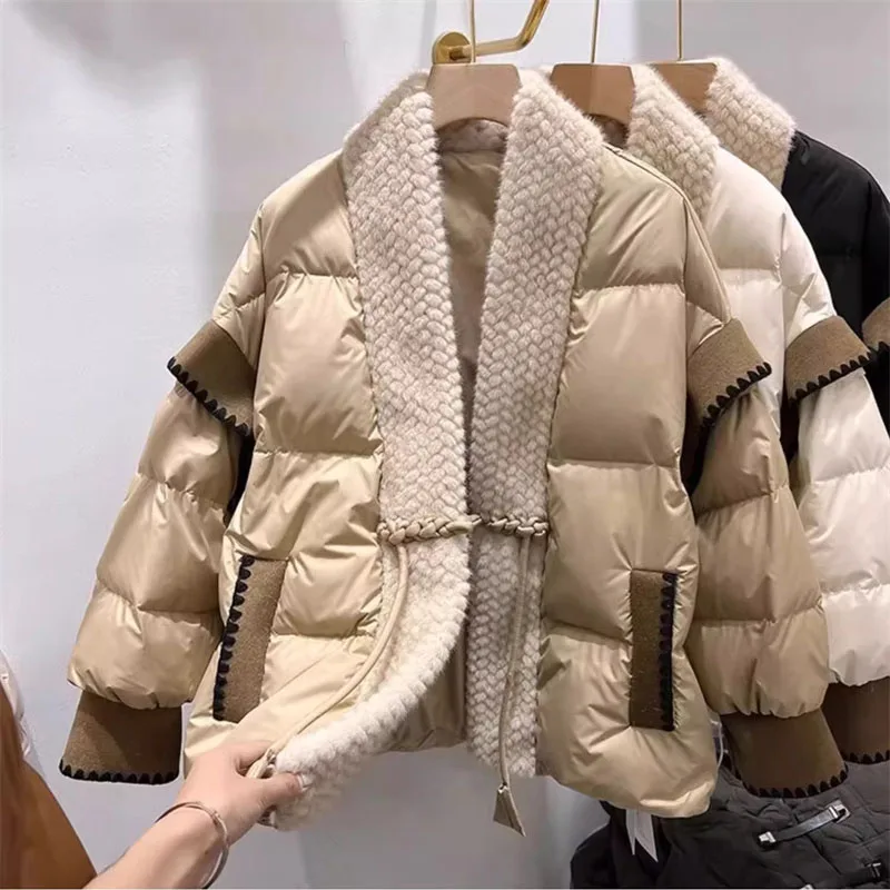 Down Cotton Jacket Women Autumn Winter 2024 New Cotton Jacket With a High-end Feel Thickened Short Jacket Cotton Jacket